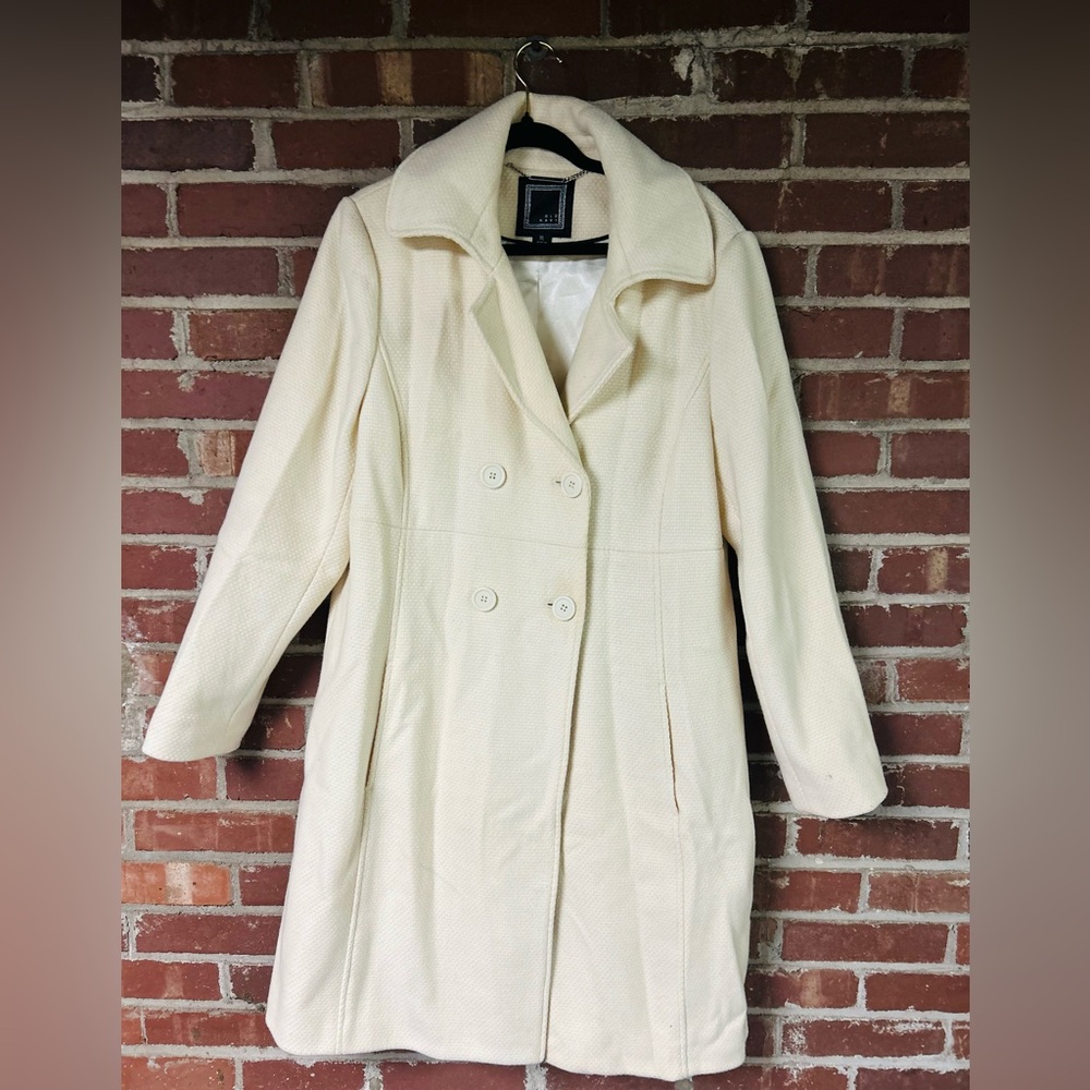 Old Navy Cream Double-Breasted Coat